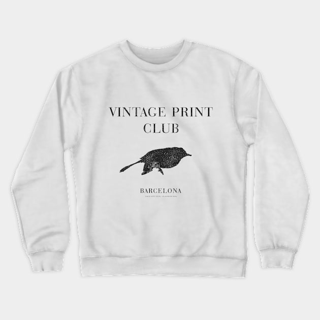 Vintage Print Club Tee. Bird Block Print Crewneck Sweatshirt by The Printable Studio